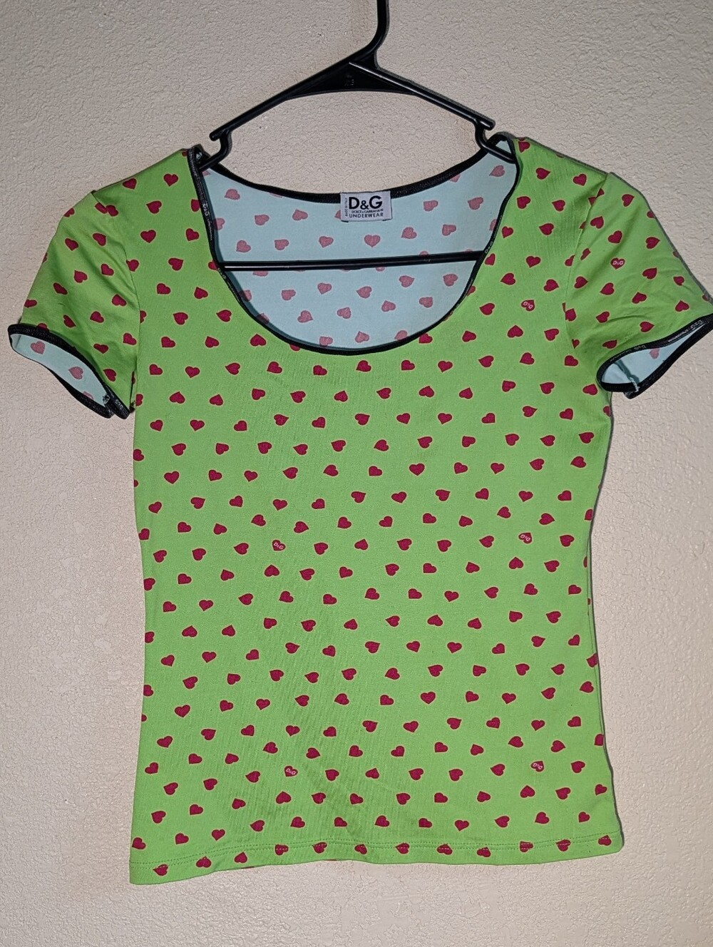 Dolce& Gabbana Y2K Heart Printed Top 💚💓💚💓